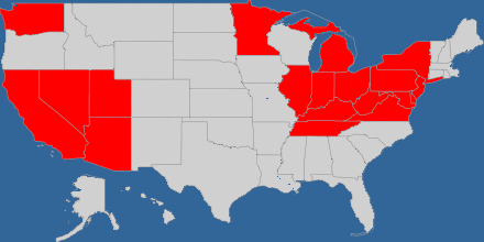 US states I have been to